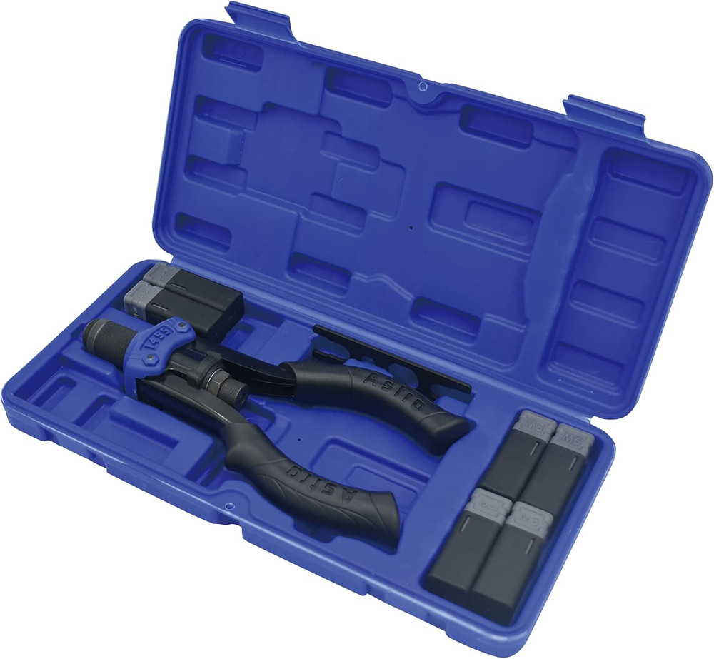 1455 Hand Rivet Stud Setter Kit - Metric & SAE with Rivet Studs,Multicoloured