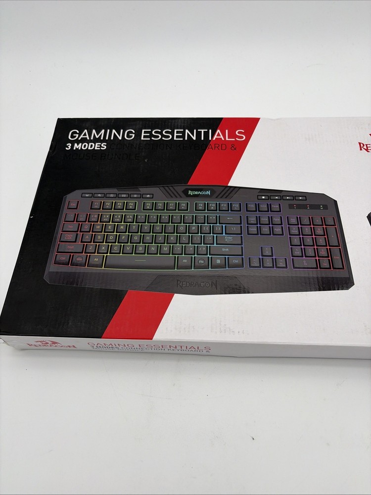 Redragon Gaming Essentials 3 Modes Connection Keyboard And Mouse Bundle - Black