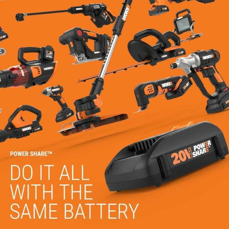 Worx 20V PowerShare Cordless Blower w/Attachments (WG545.7)