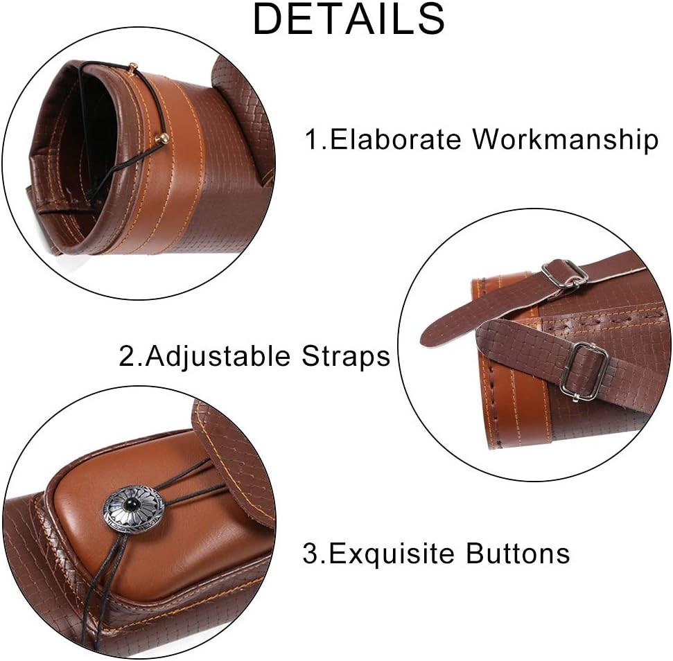 Handmade Leather Back Quiver - 50 Load Capacity, Adjustable Strap, Large Pouch