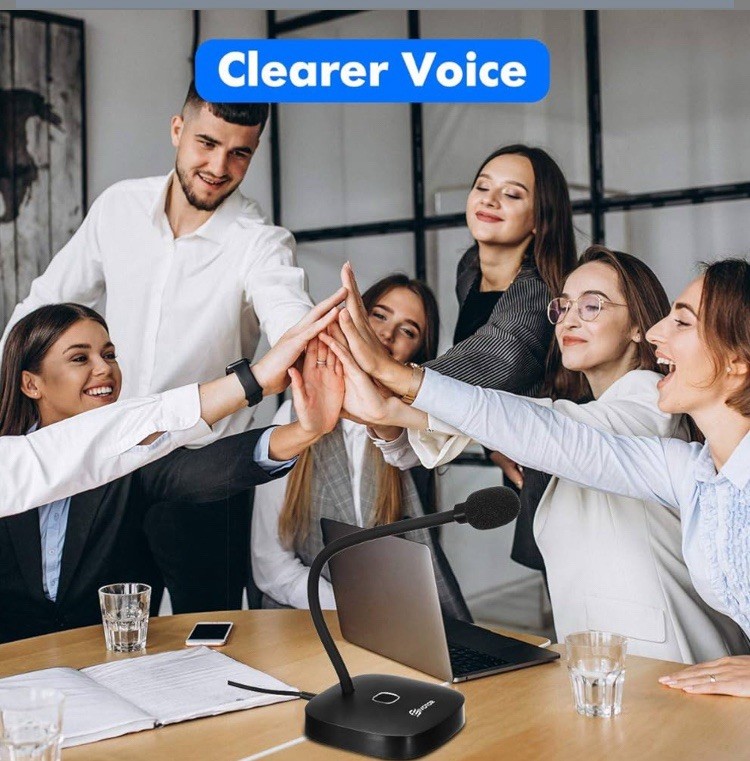 USB Microphone for Computer, Plug & Play with Built-in LED Light, Mute Button