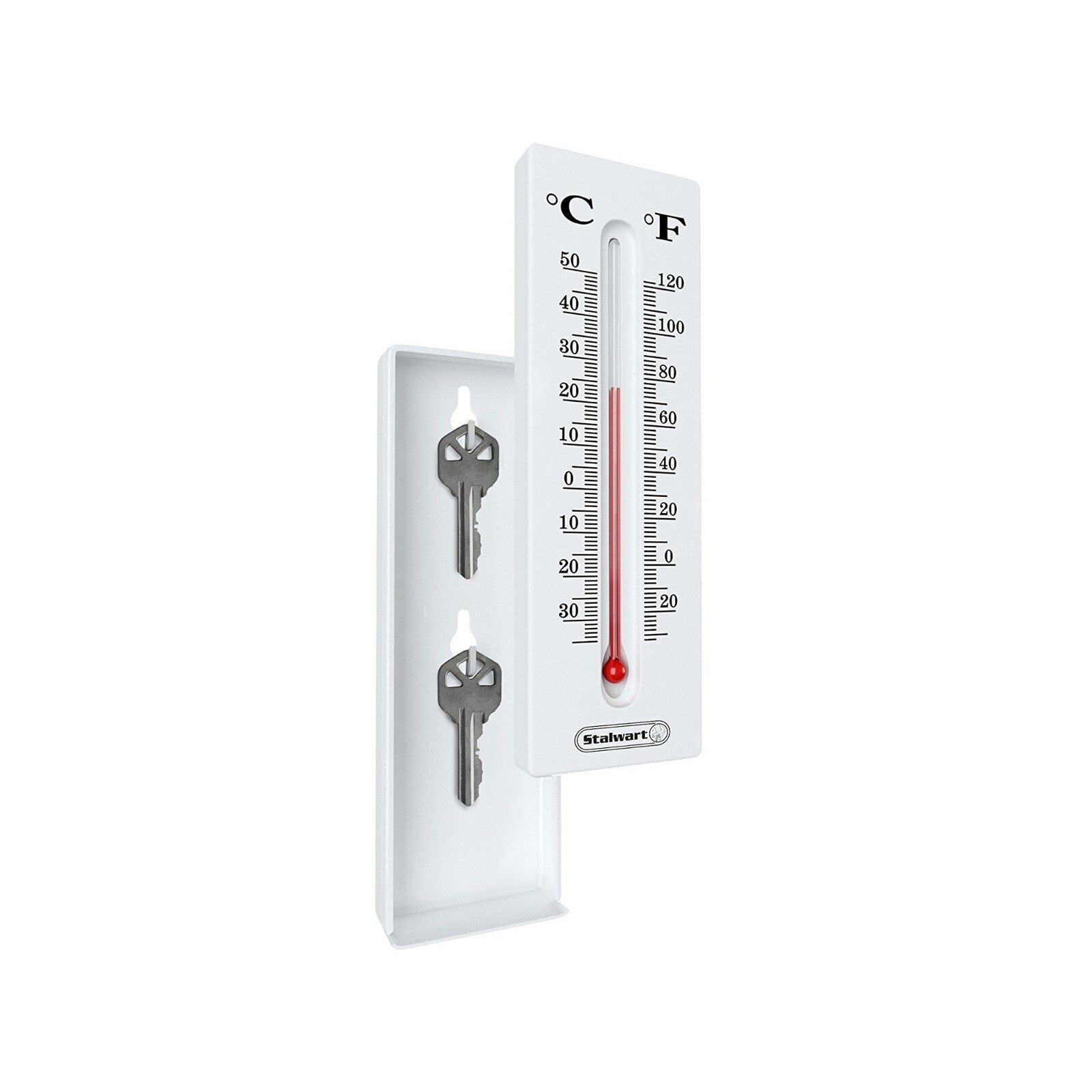 WYZworks Thermometer Hide a Key Holder House Car Stash Outdoor Temperature