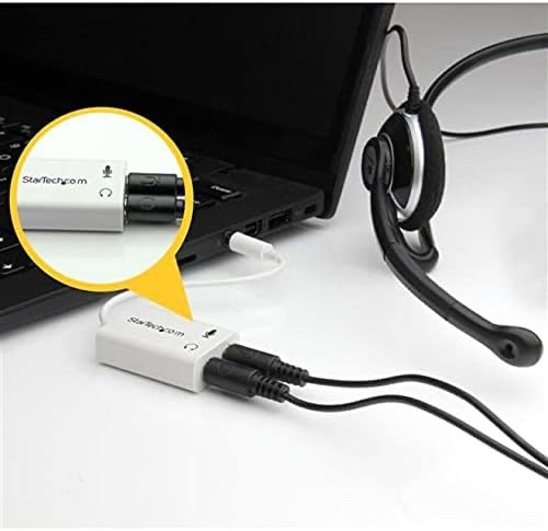 StarTech.com 4 Position Microphone and Headphone Splitter – 3.5 mm - White