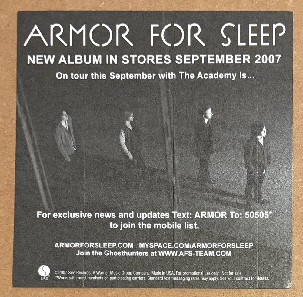 Armor for Sleep - Smile for Them RARE promo sticker set (4 total) '07