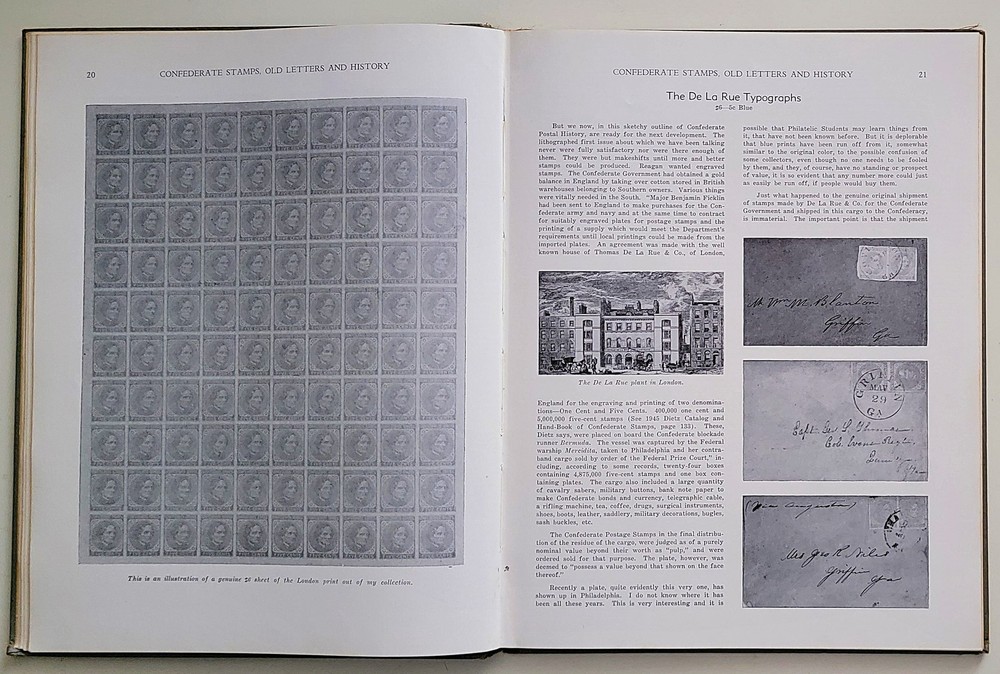 Confederate Stamps, Old Letters and History 1959 book SIGNED by Raynor Hubbell