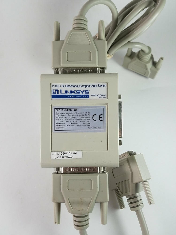 Linksys Model PASB221 2-To1 Bi-Directional Compact Auto Switch PASB221 PASB221