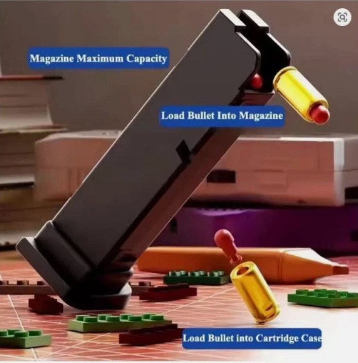 Building Block Pistol Shell Ejecting Continuous Firing Soft Bullet Toy Gun Gift