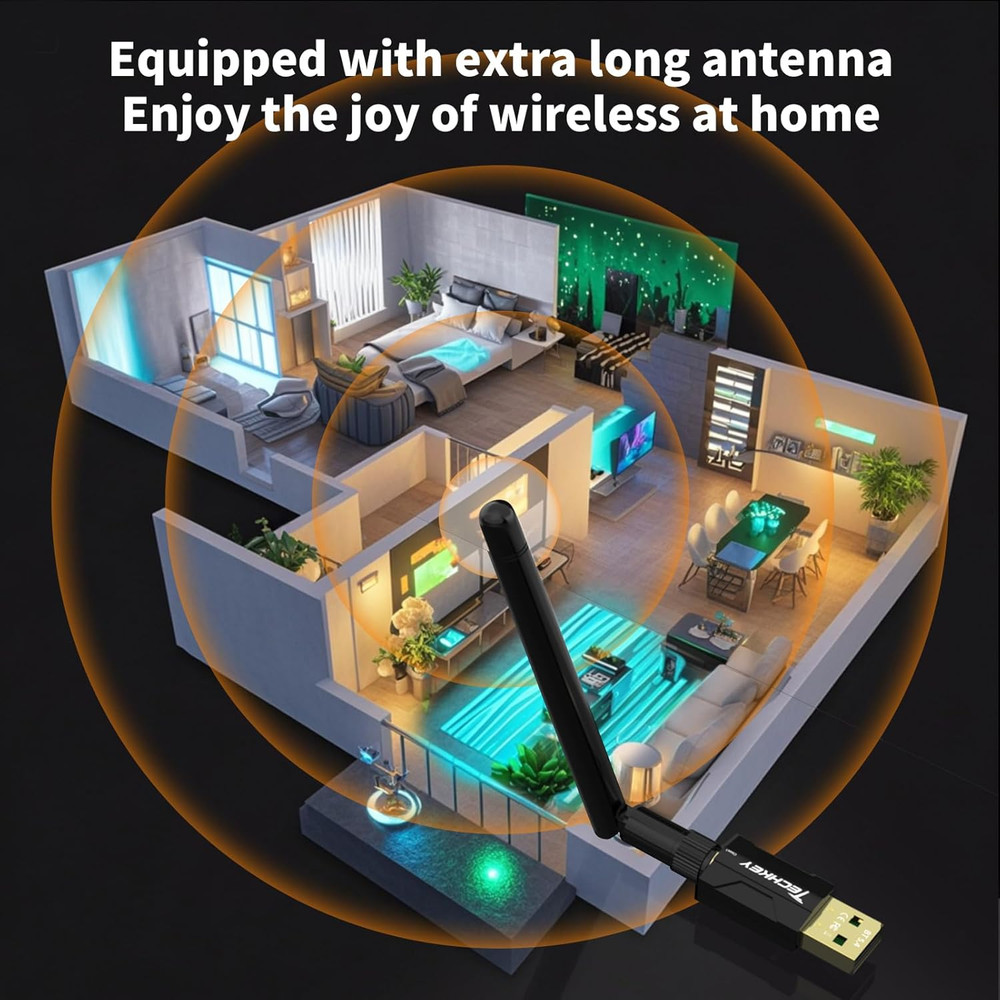 USB Bluetooth 5.4 Adapter for Desktop PC: Long Range 500FT Wireless Dongle with