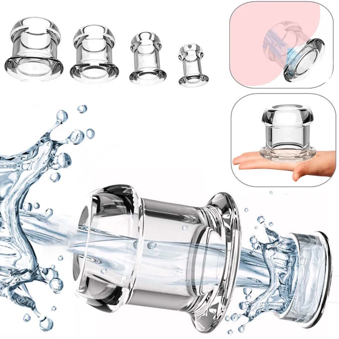 Anal Sex Spreader Clear Hollow Silicone Butt Plug Comfort Deep Access Tunnel Sex