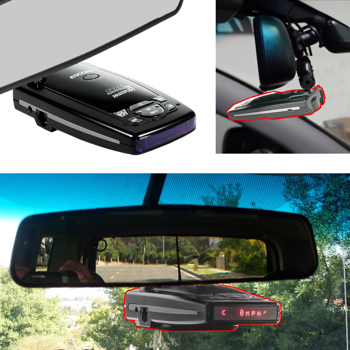Radar Detector Mirror Mount for All Escort Passport 9500ix Motor Radar