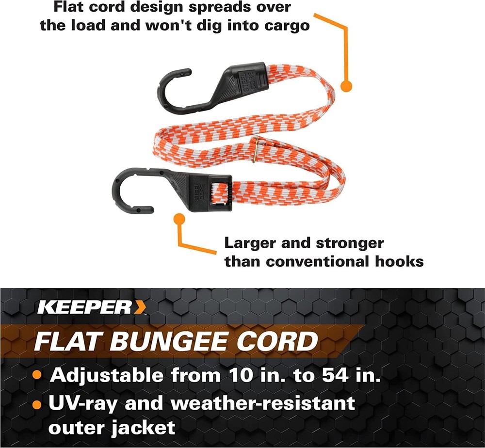 Keeper 06119 Adjustable Flat Bungee Cord
