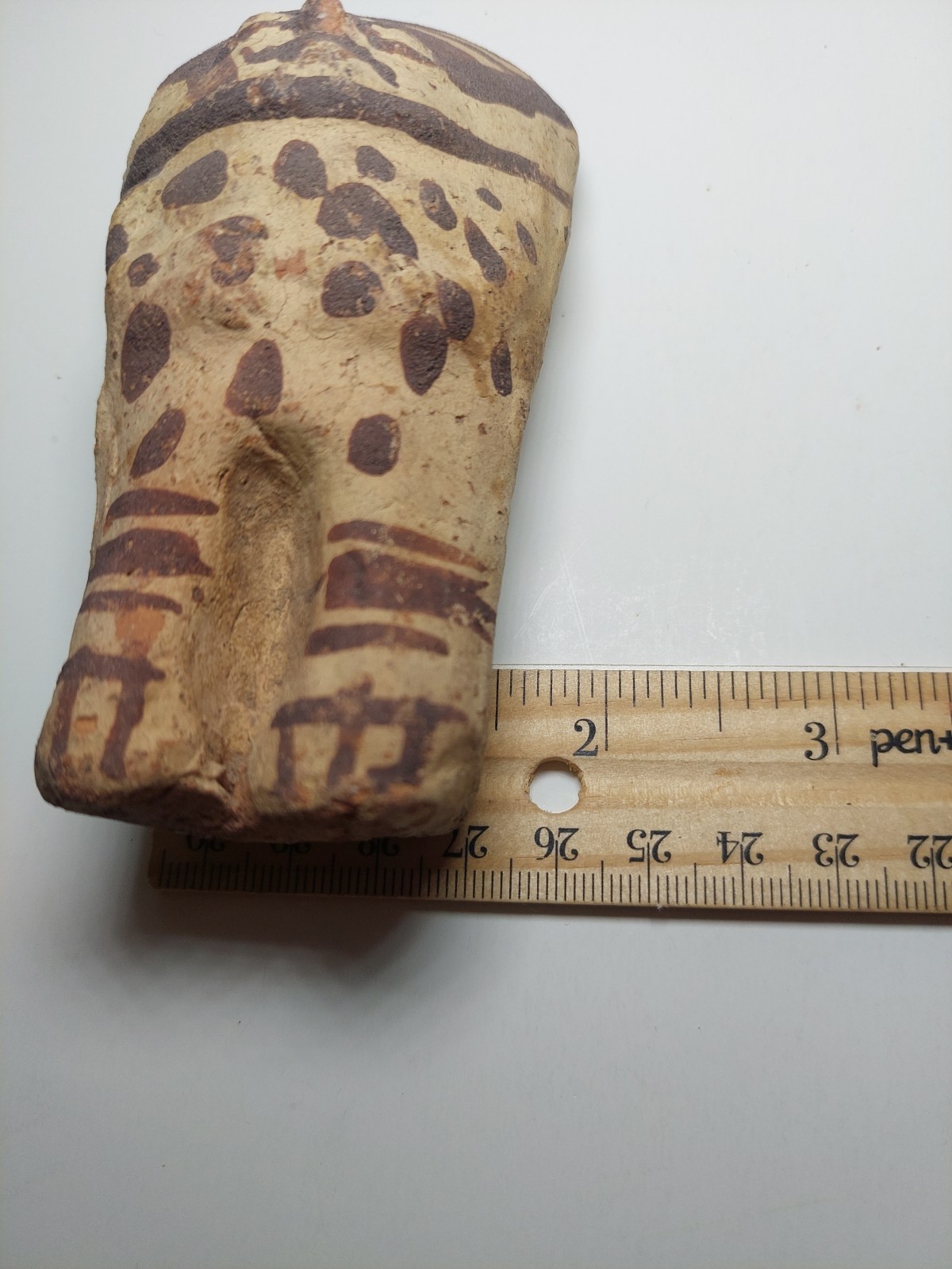 Pre-Columbian Chancay Peruvian Slip Painted Pottery Cuchimilco Figure 1200-1450