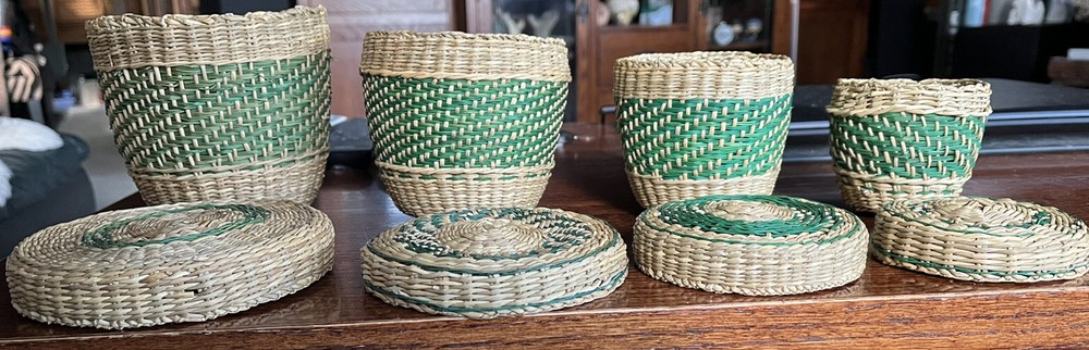 Stackable decorative small baskets set of four Read description below