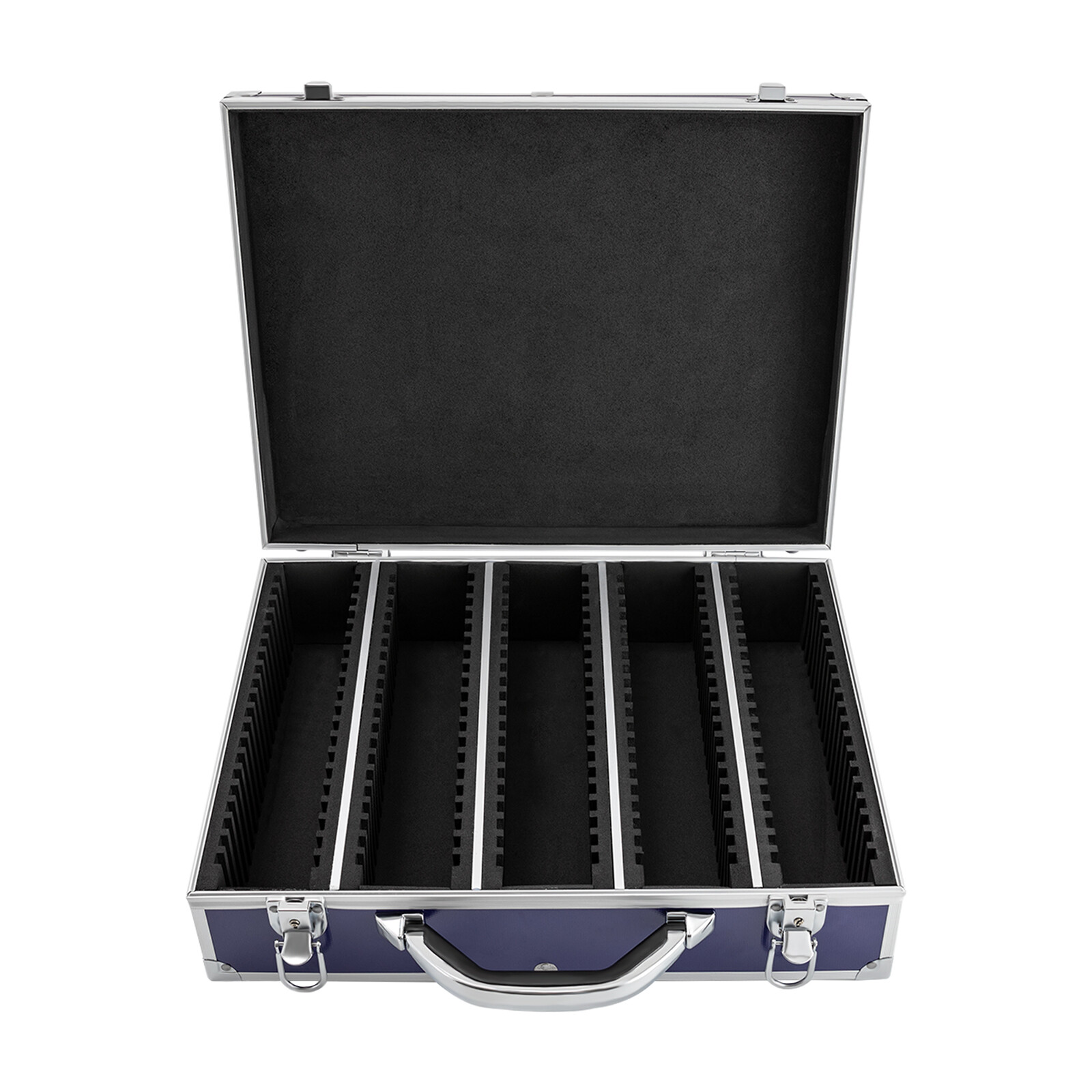 100 Graded Certified Coin Slab Aluminum Blue Storage Travel Box Protector Case