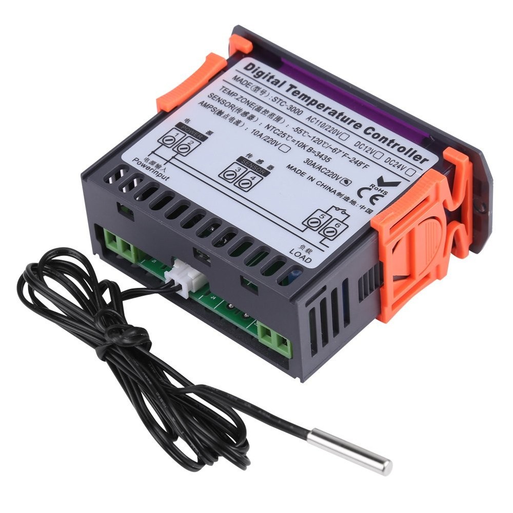 -3000 110V-220V Digital Temperature Controller Thermostat with black,orange