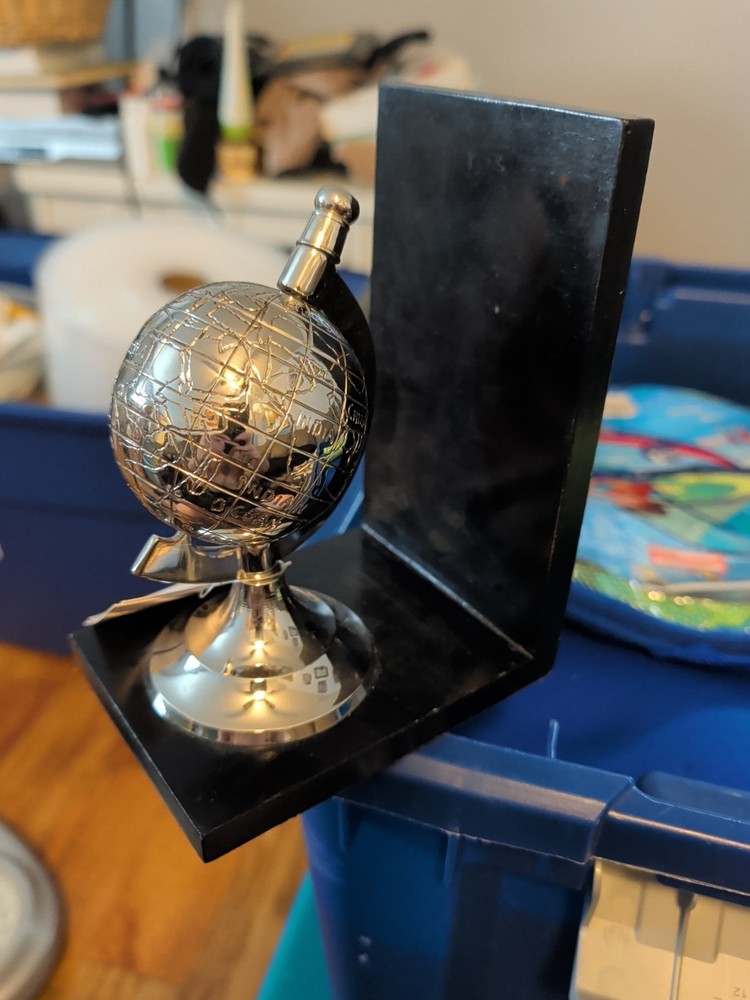 Decorative Spinning Mini Globe Silver Tone