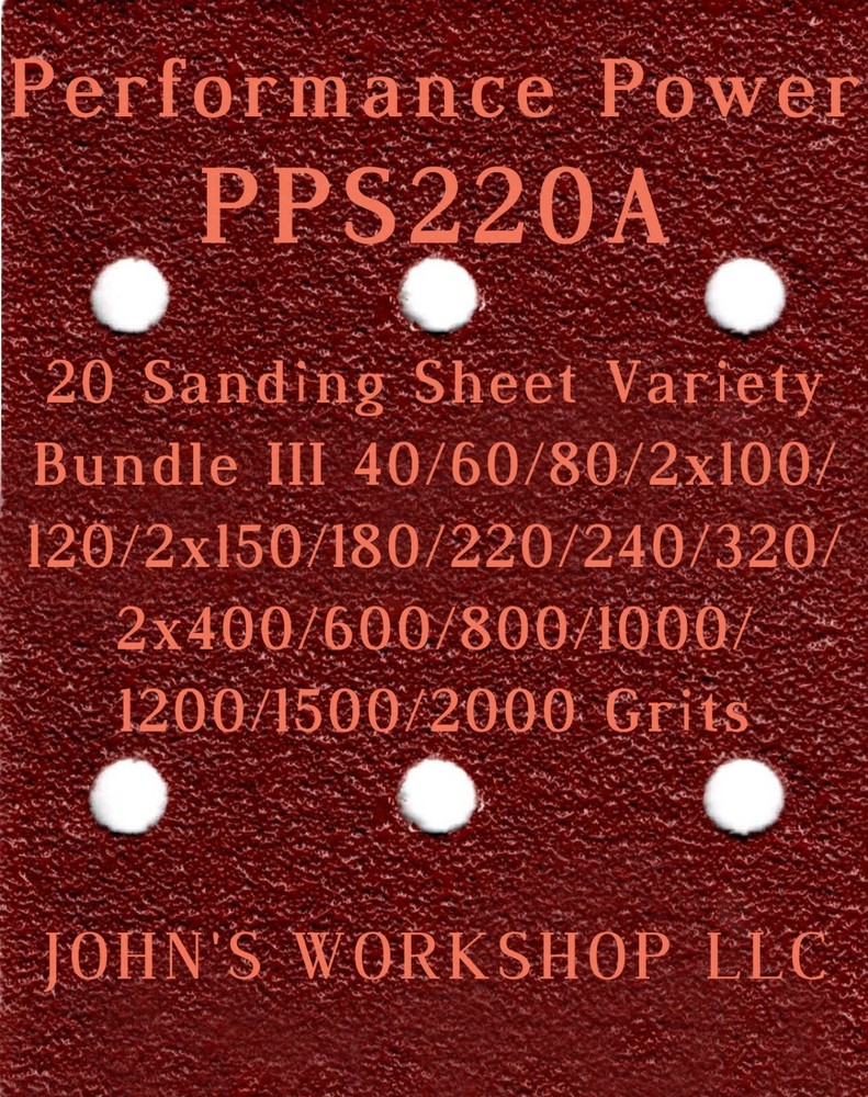 Performance Power PPS220A - 17 Different Grits - 20 Sheet Variety Bundle III