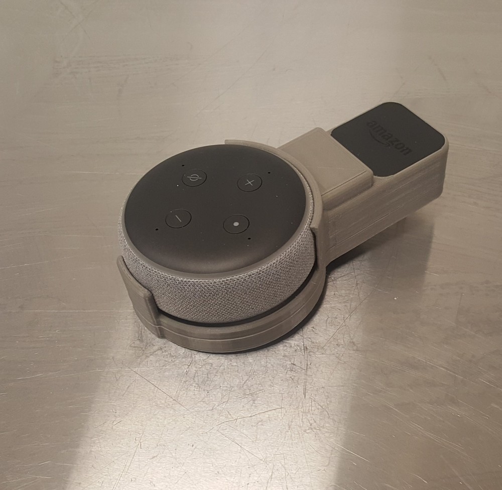 WHITE Amazon Echo Dot 3, Socket Mount wall mount clean look