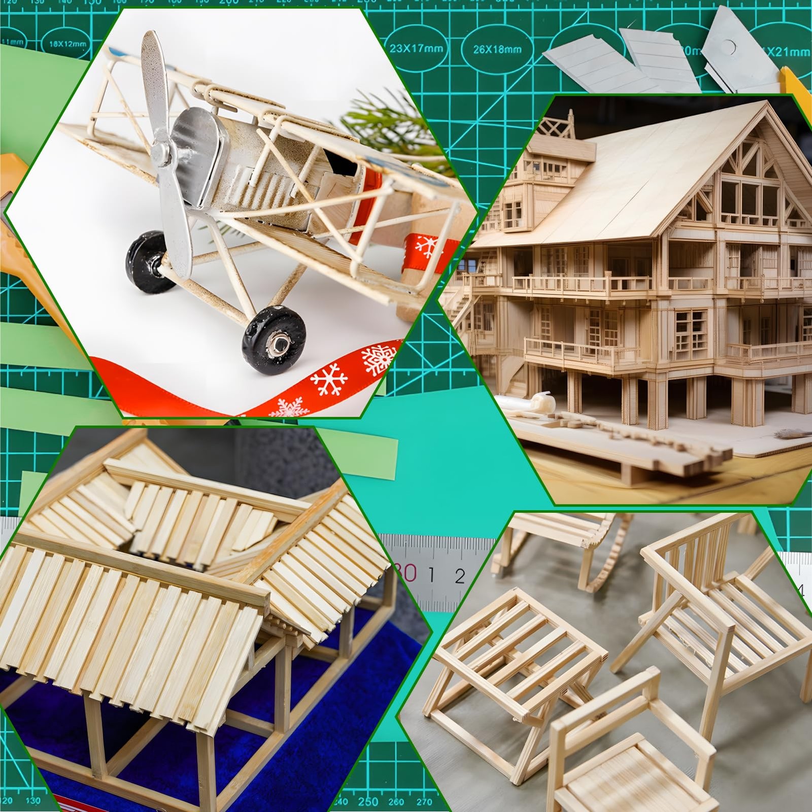 Balsa Wood Sticks, Balsa Wood Strips, 20 PCS 1/2" x 12" Square Wooden Dowel R...