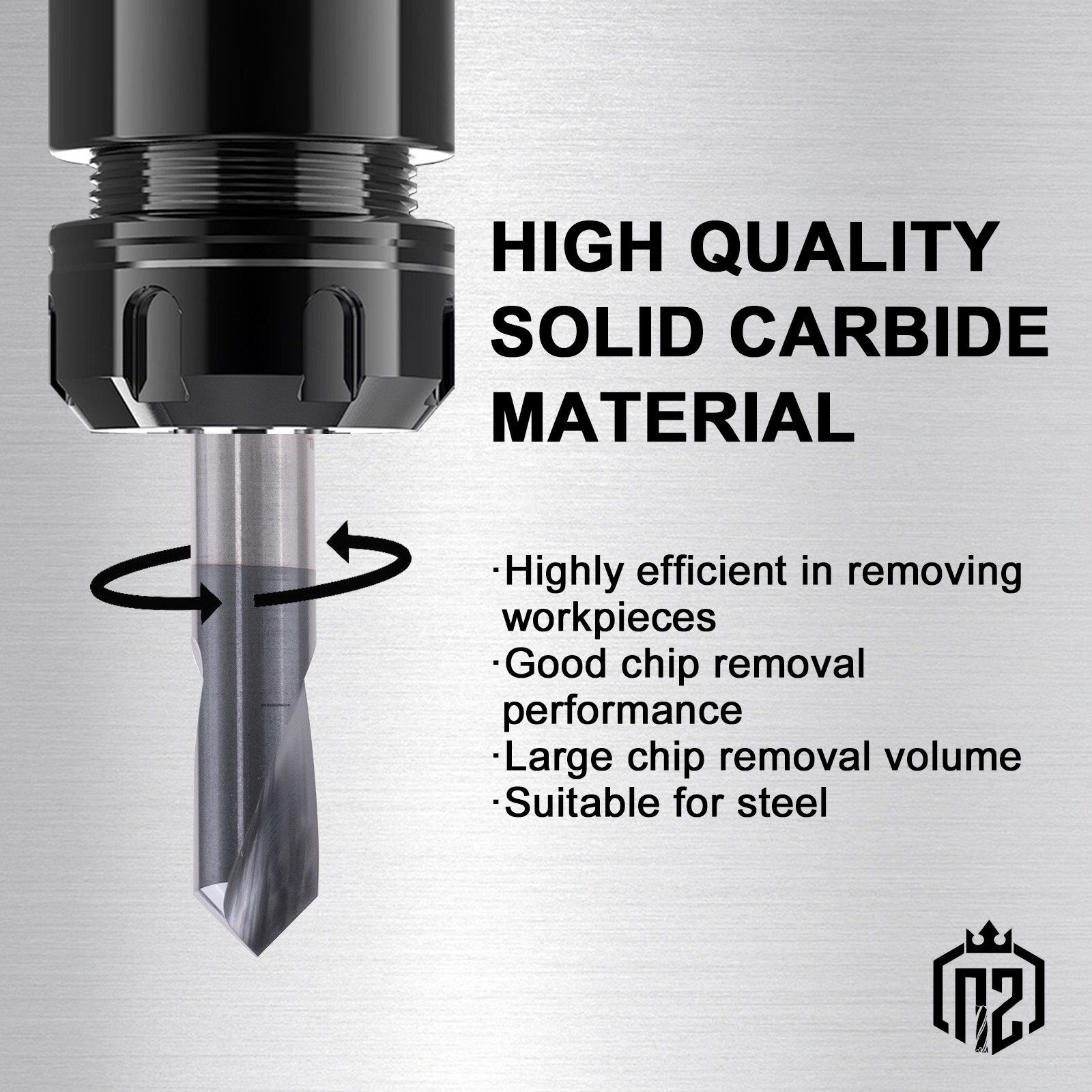 2PCS 2 Flute 1/2"x1-1/4"x3" 90 Degree Solid Carbide Spot Drill - AlTiN Coated