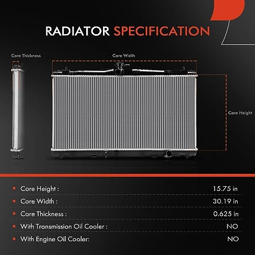 Engine Coolant Radiator Assembly Compatible with Lexus ES350 2013-2018,
