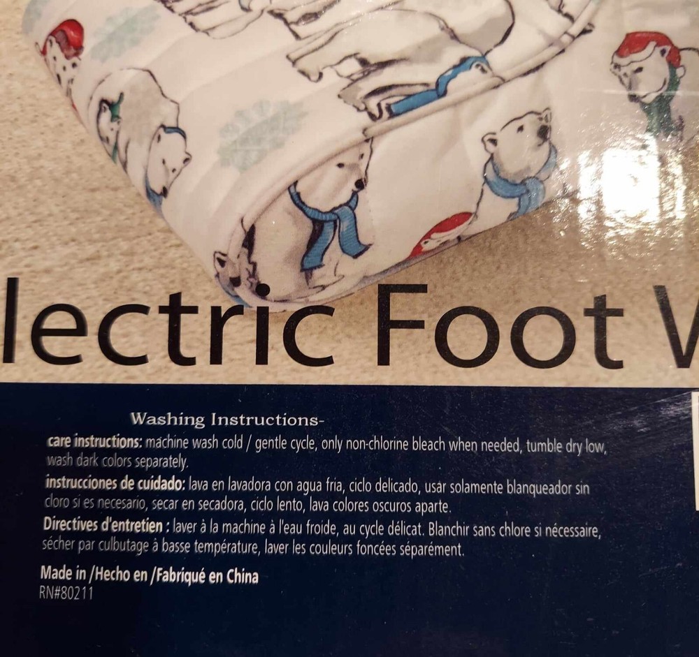 Electric Foot Warmer Polar Bear Pattern By Shavel. Tested. Nice Gift!