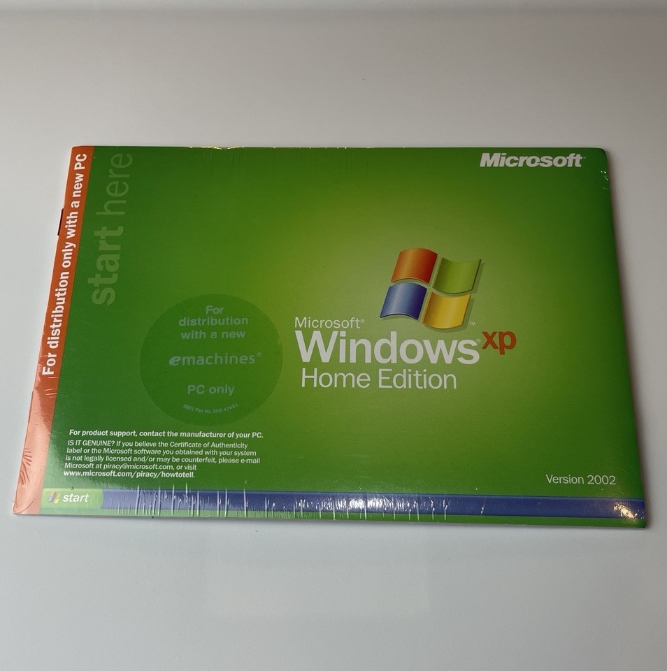 Microsoft Windows XP Home Edition Version 2002 PC NEW & SEALED (e machines)