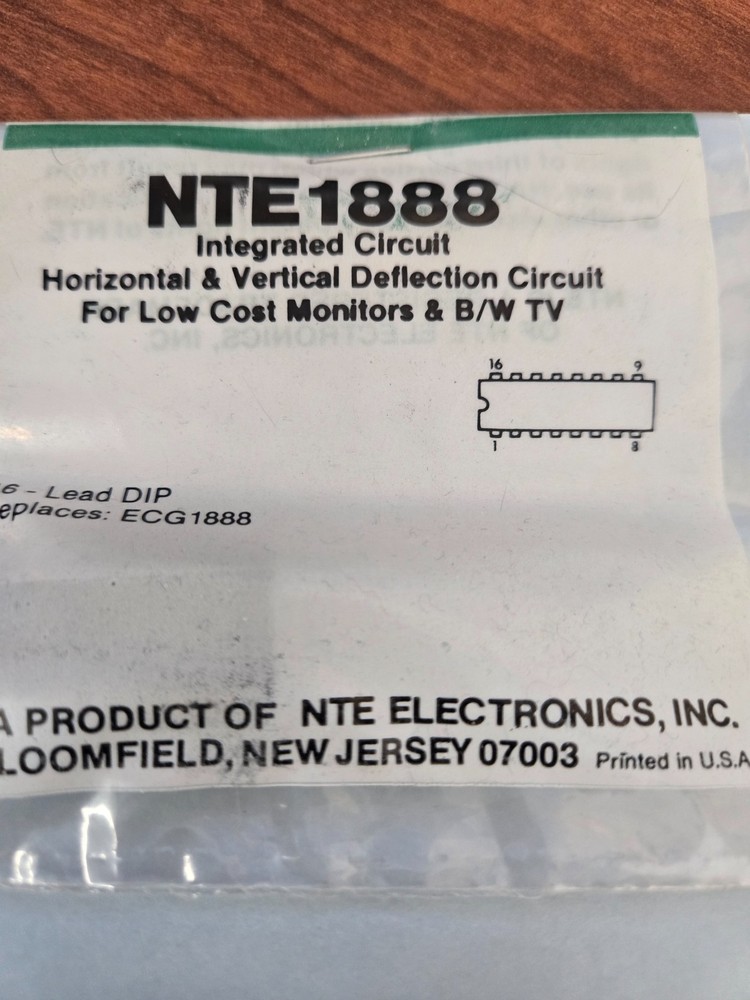 NTE1888 Integrated Circuit Horizontal and Vertical Deflection Circuit