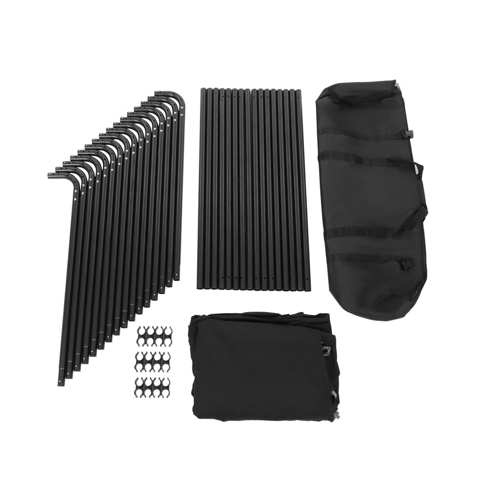 Photography Backdrop Stand Background Decor With Black Cloth Foldable Structure
