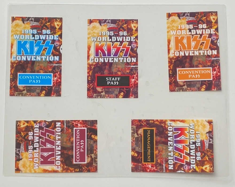 KISS Laminate Pass UNCUT SHEET Convention Concert Tour Management Staff Vintage