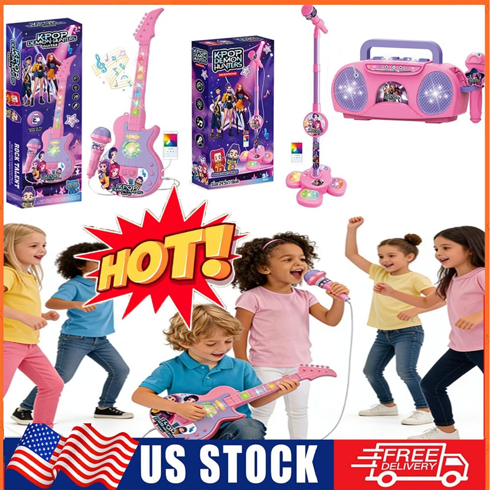 K-Pop Demon Music Microphone Toy for Kids – Light-Up Singing Microphone