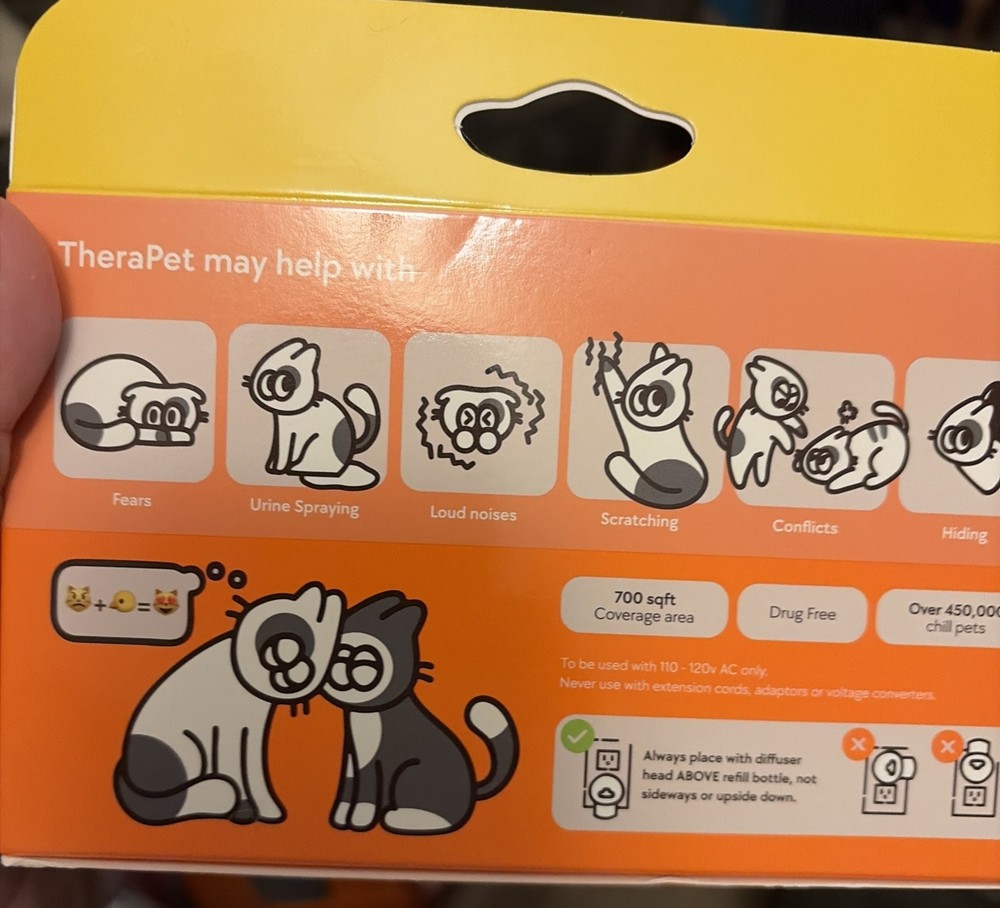 TherapetMD Cat Calming Diffuser Kit Pheromone 1 DIFFUSER + 2 REFILLS NIB