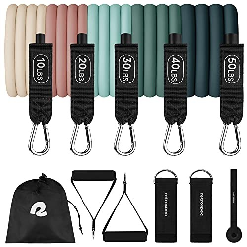 Train Resistance Bands Set for Working Out - 5 Stackable Bands, Smoothie