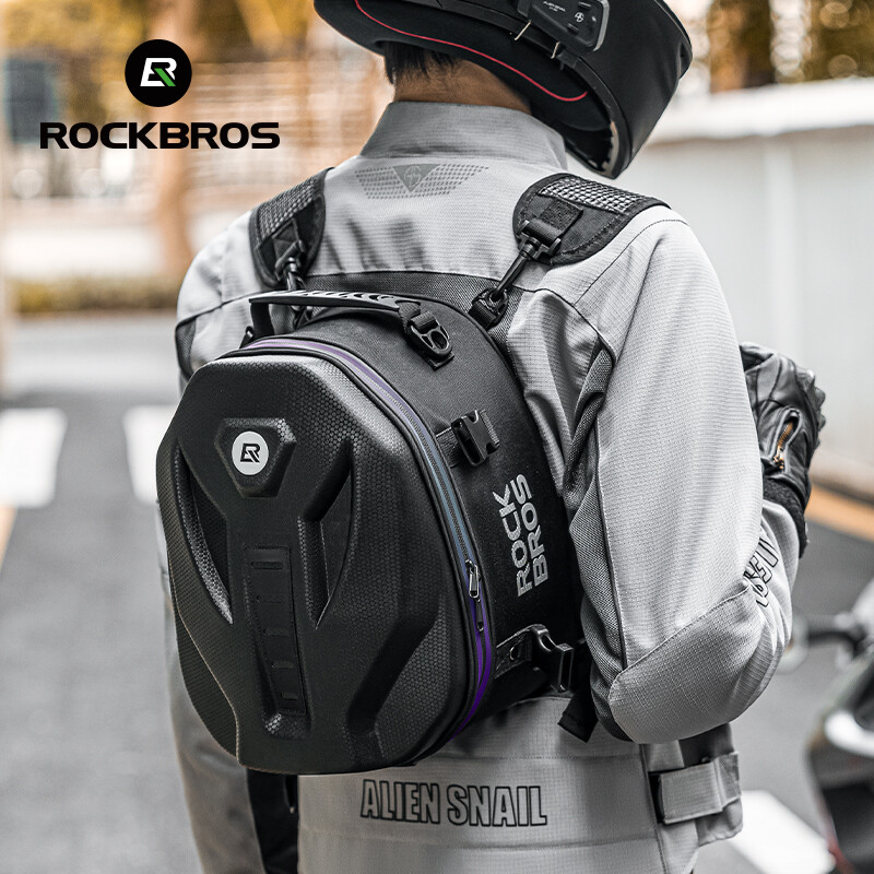 ROCKBROS Motorcycle Tail Bag,Waterproof Hard Shell Rear Seat Bag 12.5L Backpack