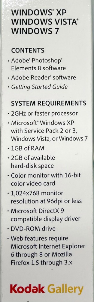 Adobe Photoshop Elements 8 New Condition!