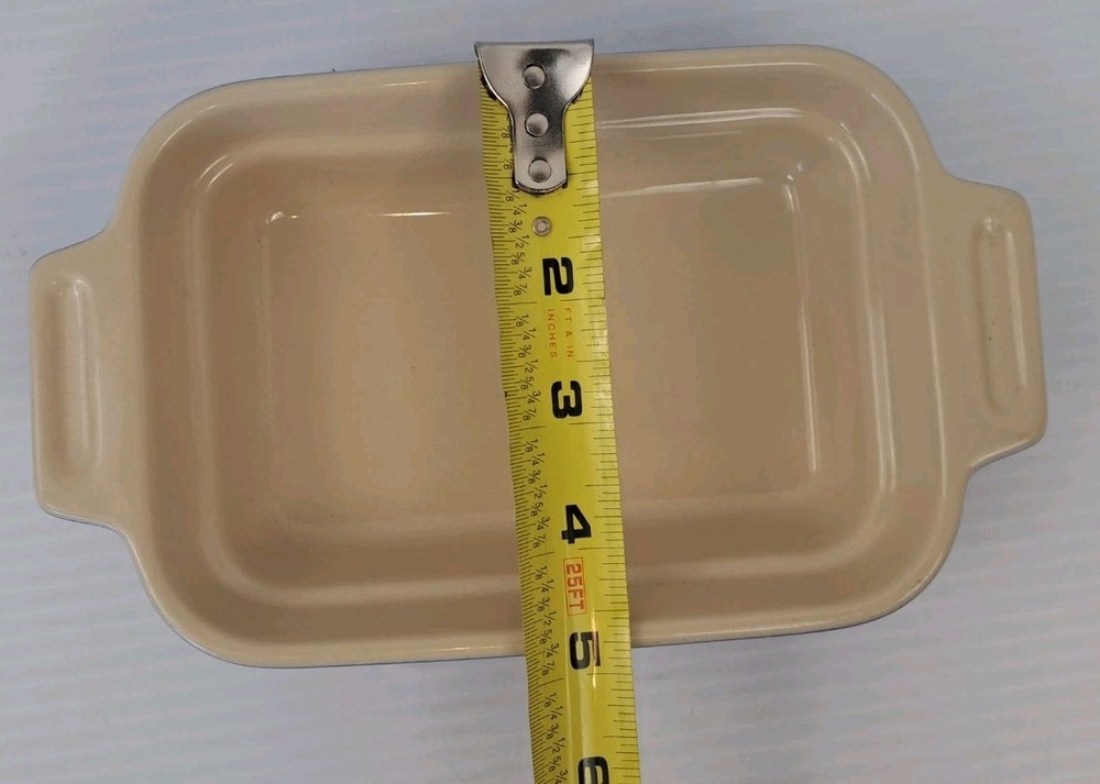 LeCreuset Small Cobalt Blue Stoneware Casserole Baking Dish Rectangular 7.25"L