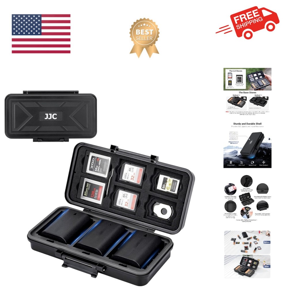 Multi-Function Camera Battery Memory Card Storage Case for 6 SD Card,6 CFexpr...