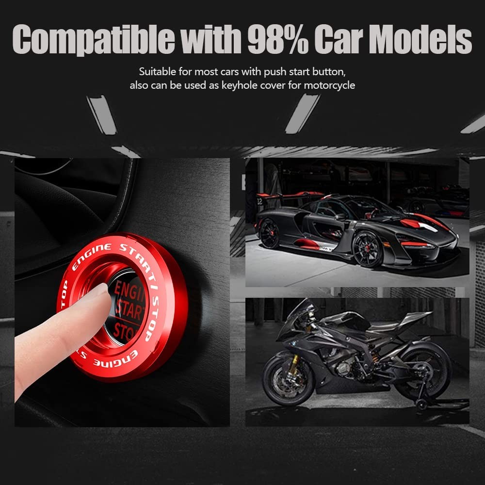 Tybasthe Rotary Push Start Button Cover, Decepticon Car Accessories Engine Start