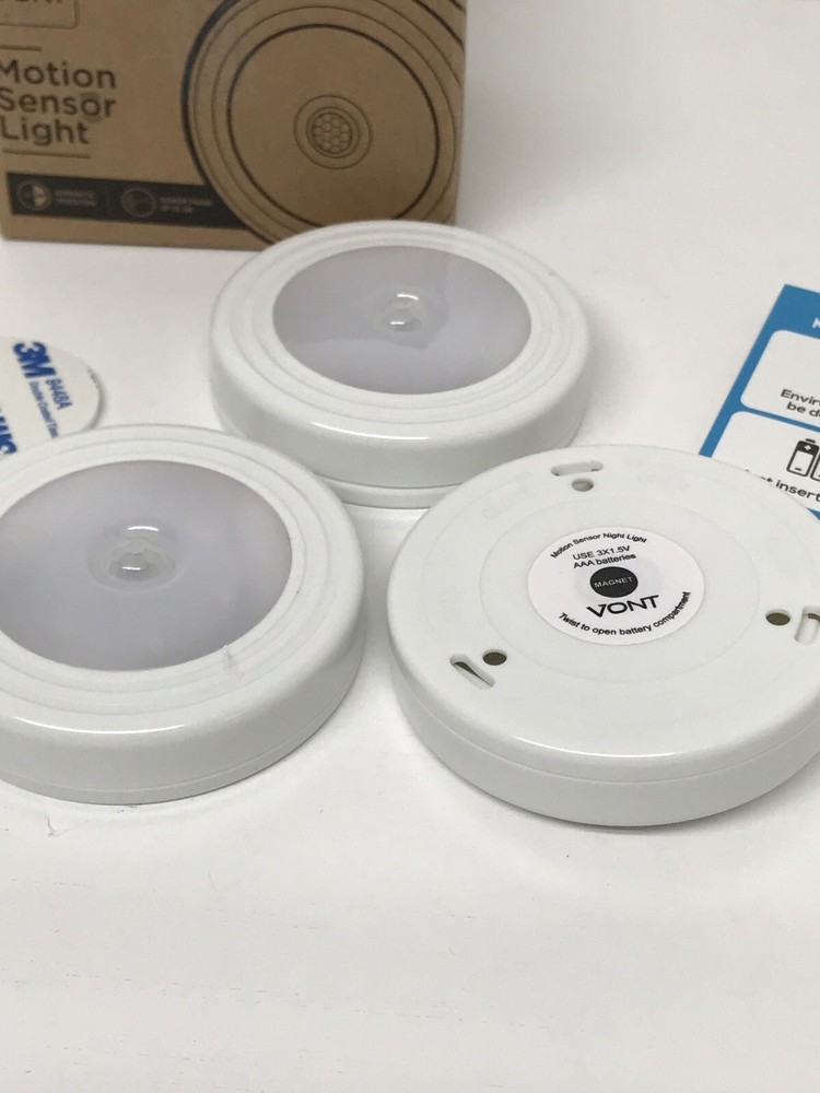 3-Pack Motion Sensor LED Light Closet & Wall Light, Stick Anywhere