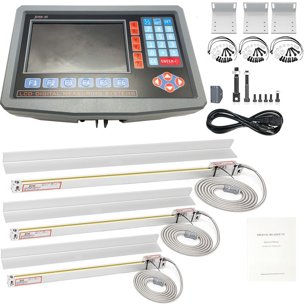 LCD Digital Readout with Precision Linear Scale for Milling Lathe Machine 3 Axis