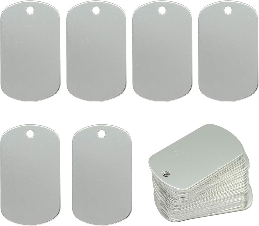 Aluminum Blank Tags Stamping Blanks 25 Pack Silver