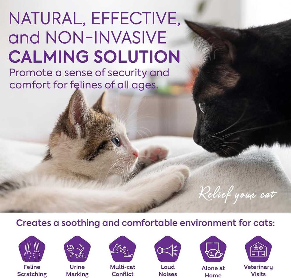 Cat Calming Diffuser Refills: Pheromone Refill for Cats, Long-Lasting 6-Month Su