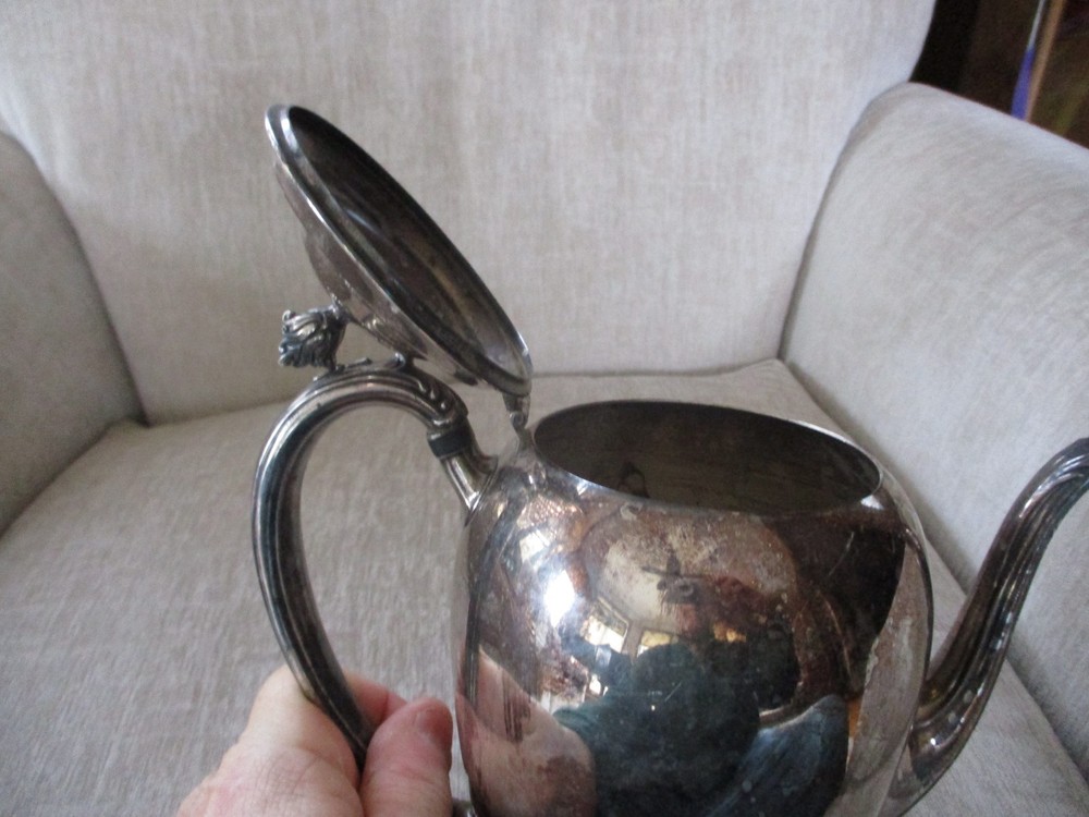Vintage Tarnished Silver Plate Tea Pot Home Decorators Inc