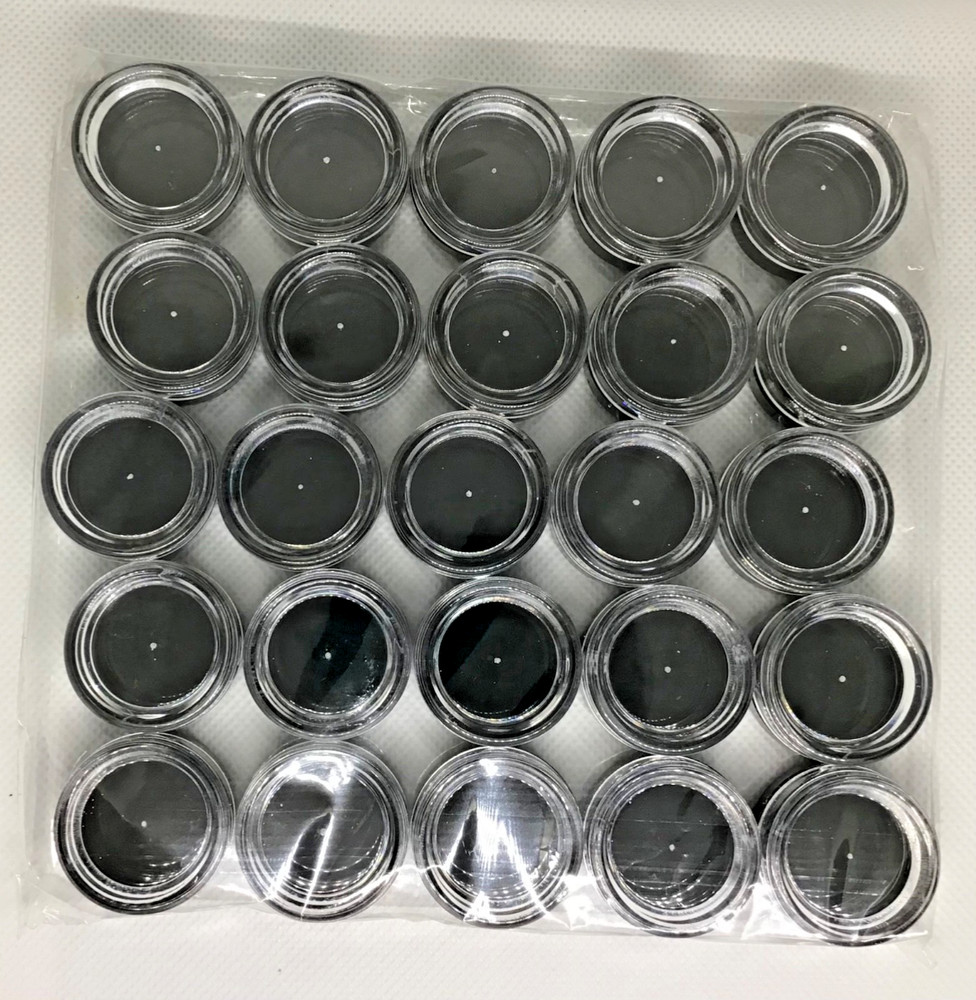 25pcs Sample Containers 3g Black Containers with Lids