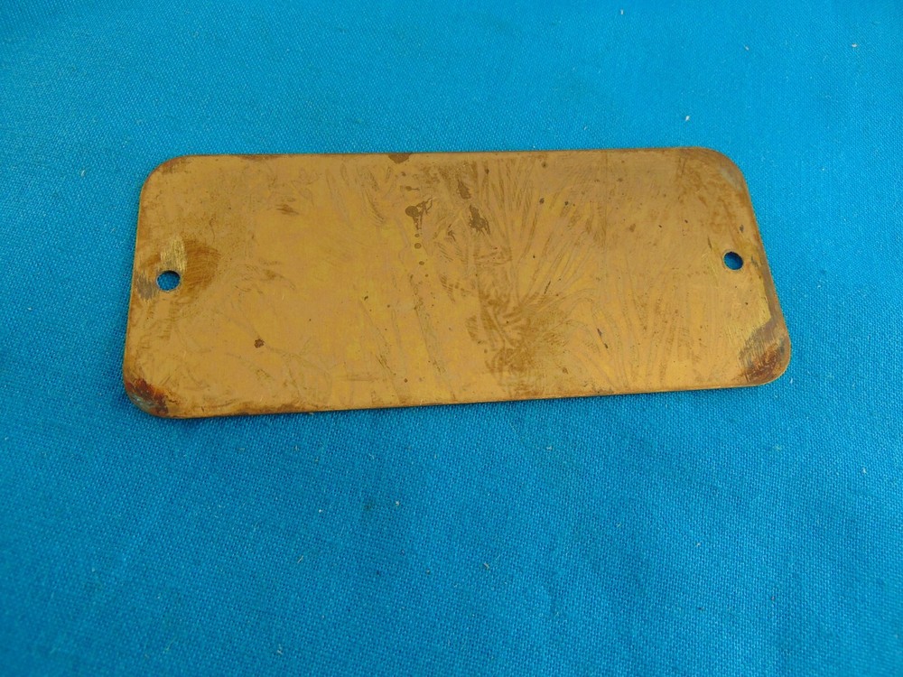 IHC Mogul Engine Brass Data Plate Repro Unstamped Antique Engine