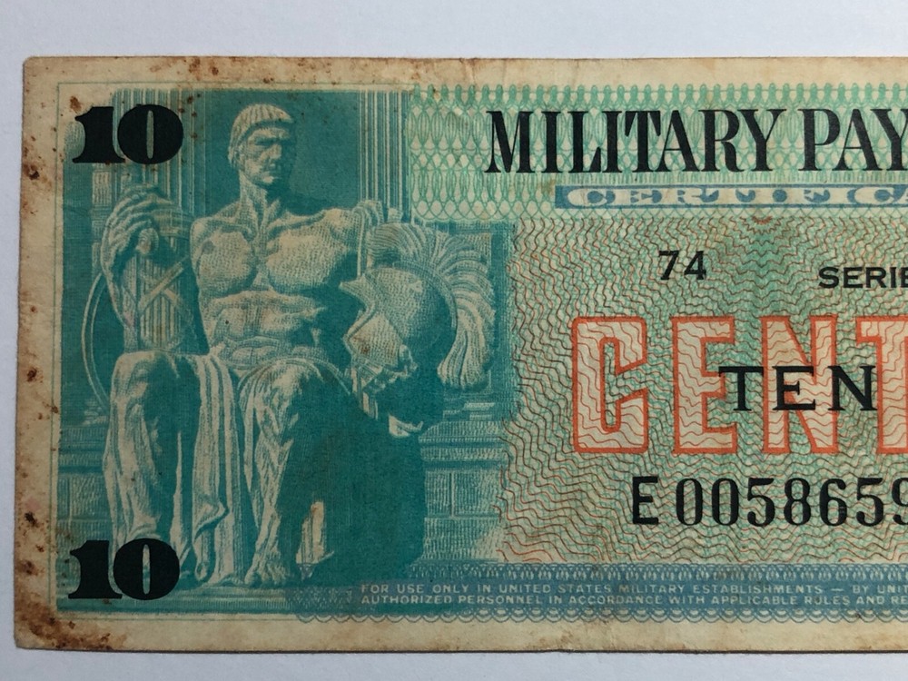 MPC 10 Cents Replacement Note Series 692 Serial #E00586595 4th Printing
