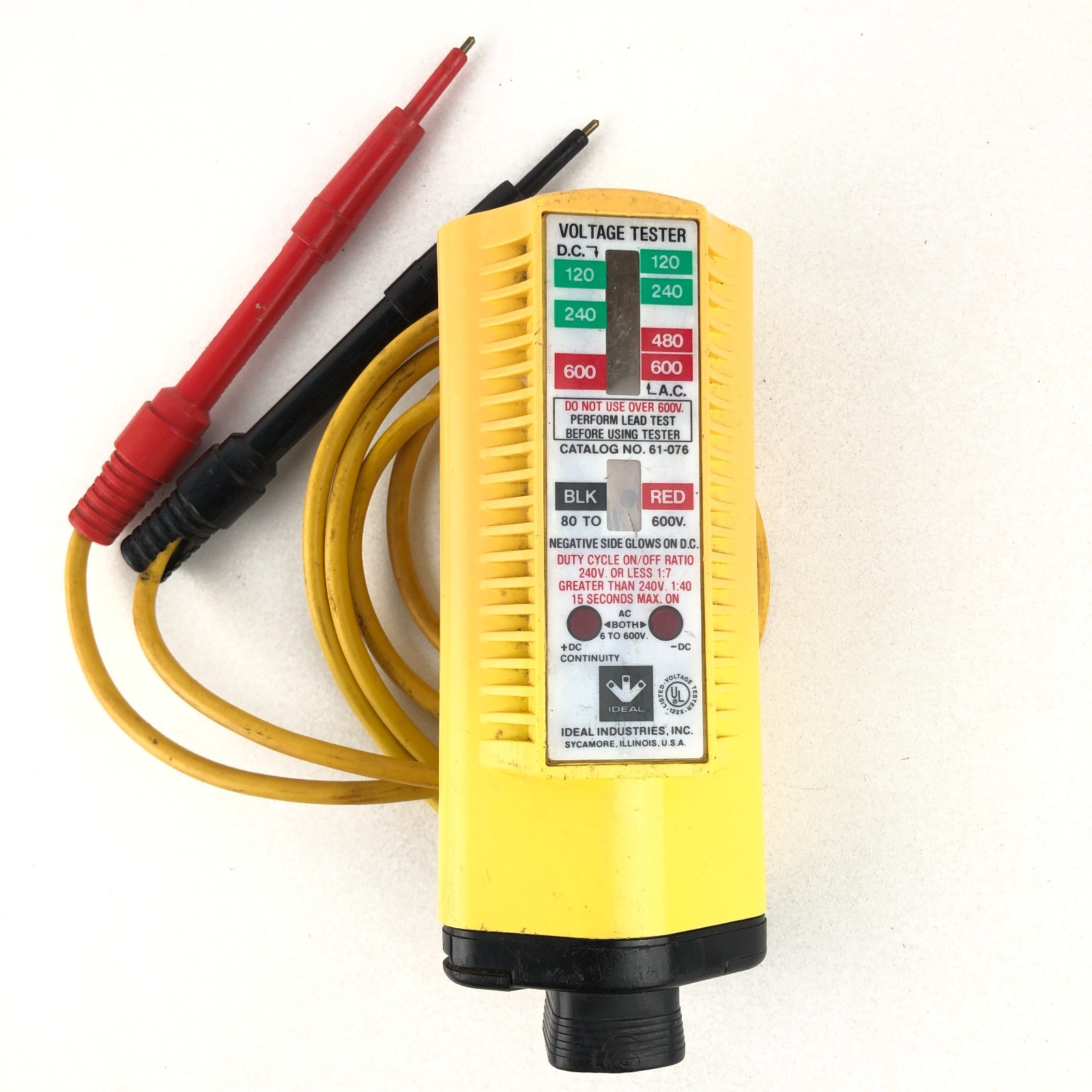 Ideal Vol-Con 61-076 Solenoid Voltage Continuity Tester Used Working Vintage