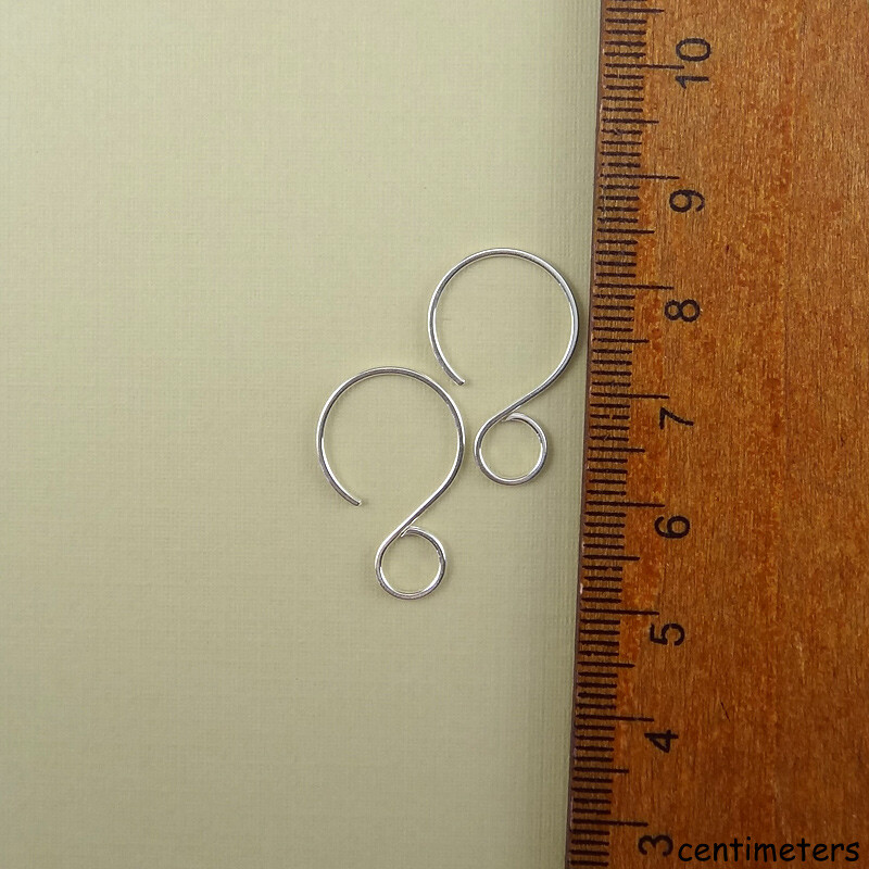 Handmade ear hooks, sterling silver ear wires, rounded and hammered earring wire