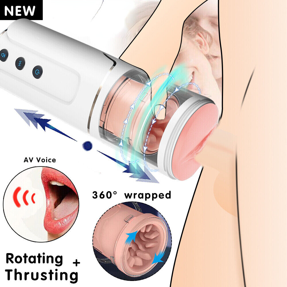 Automatic Male Masturbaters Rotating Thrusting Sucking Man Stroker Cup Lubricant