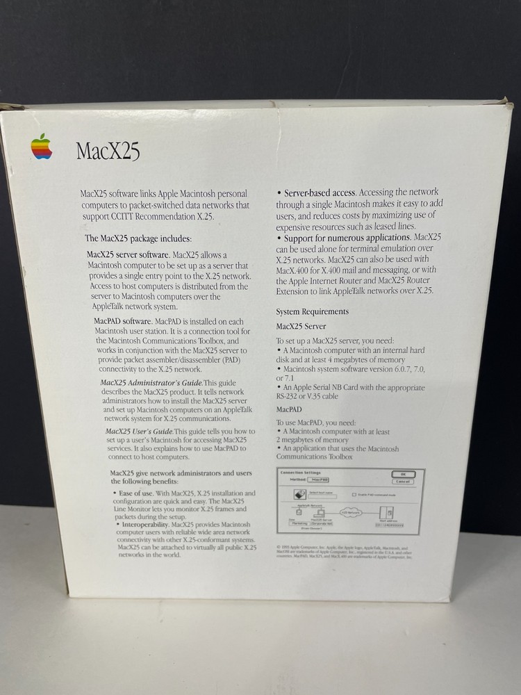 MacX25 (1993) Server Software for Vintage Macintosh Computers